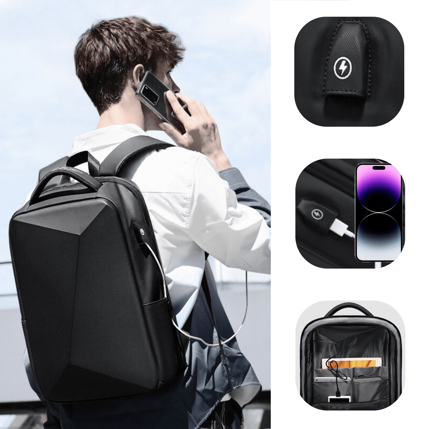 London - Sac à Dos Intelligent à Coque Rigide