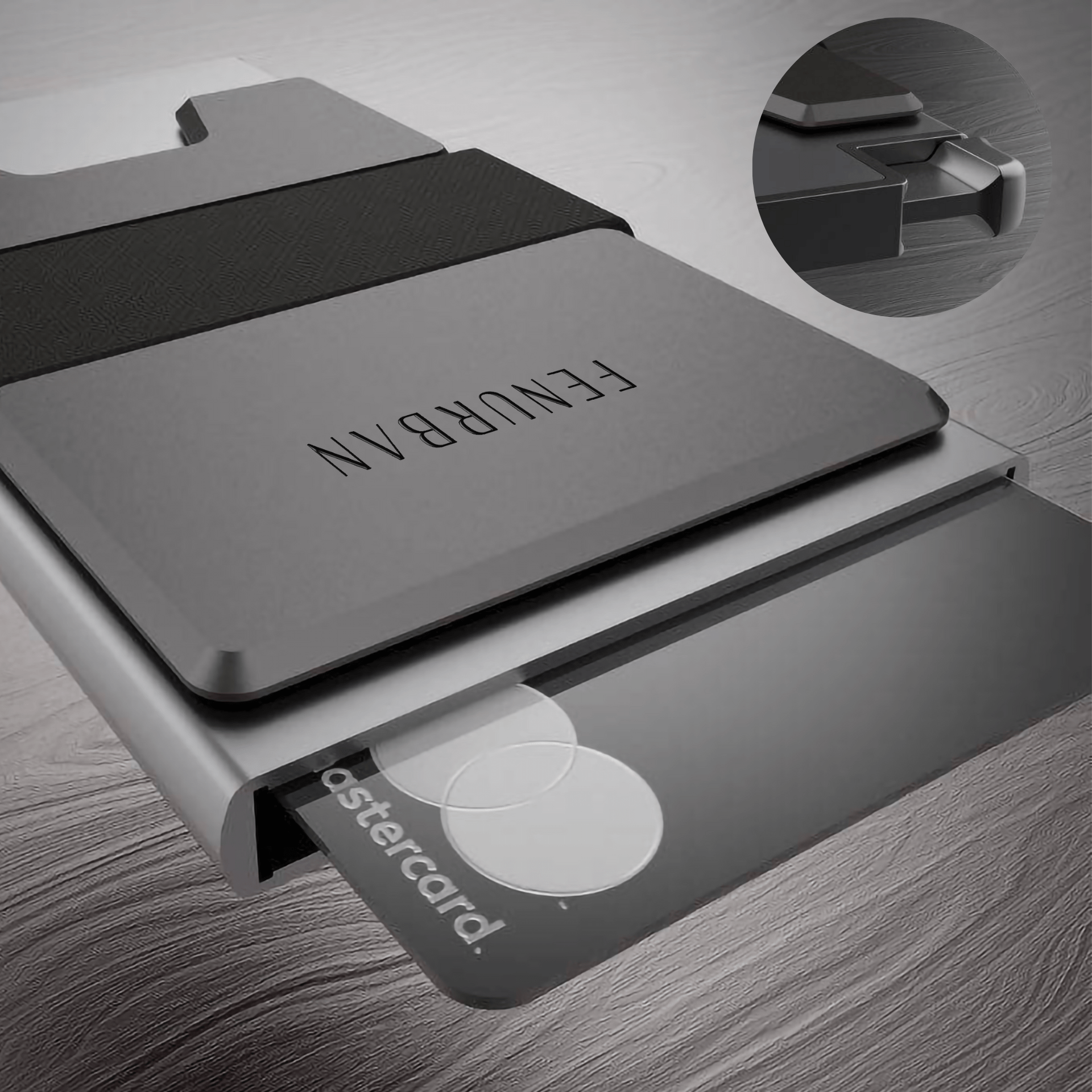 Présentoir 8 porte-cartes Barrière RFID en métal & simili Prestige